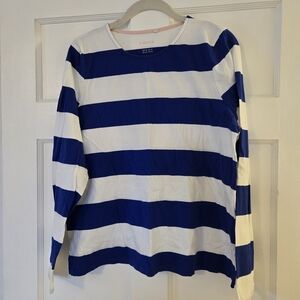 Boden Dark Royal Blue and White Top